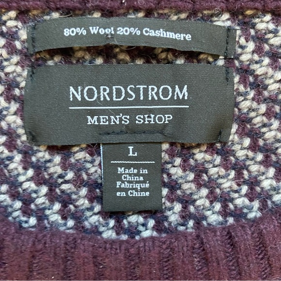 Nordstrom Men’s Shop Wool & Cashmere Sweater Plum Purple Men’s Size Large - Picture 4 of 7